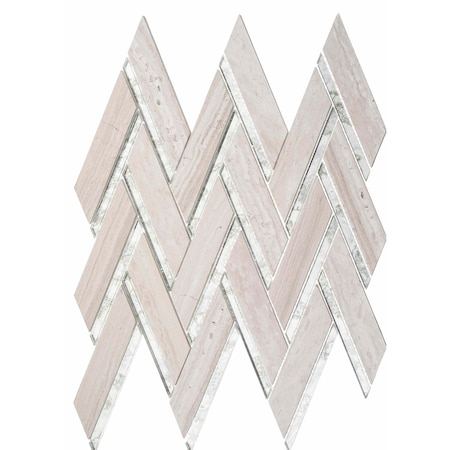 Andova Tiles ANDOVA TILES Skylar 14" x 15" Marble Herringbone Mosaic Tile ANDSKY191